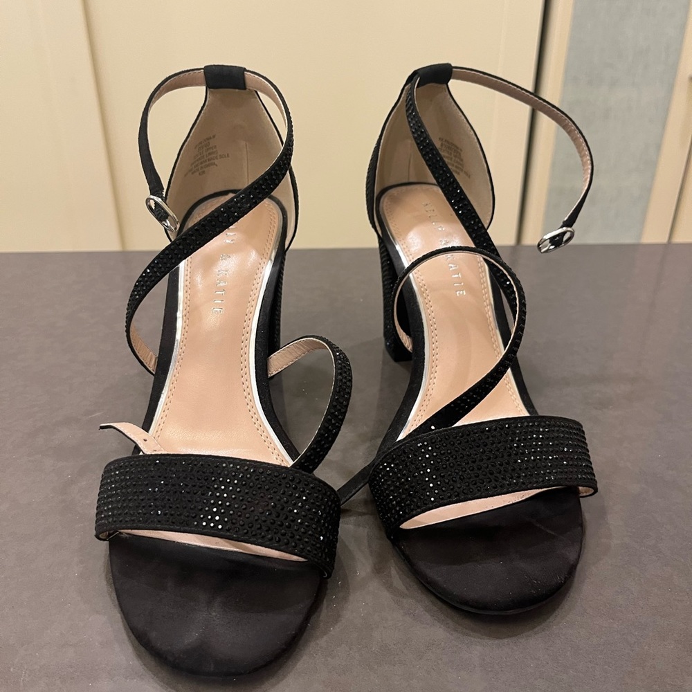 Kelly & Katie black sparkle evening sandal - worn once